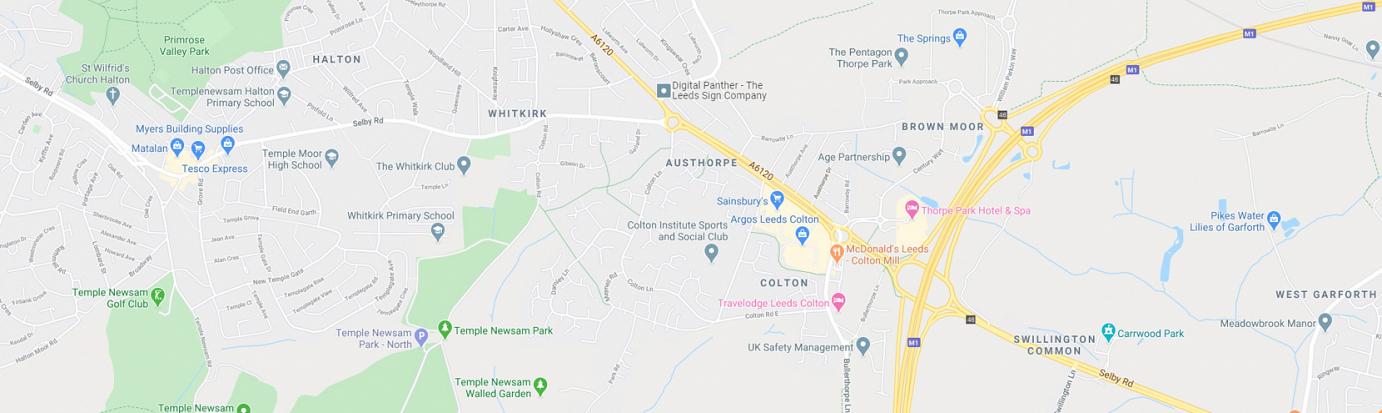 Map of Whitkirk and Colton